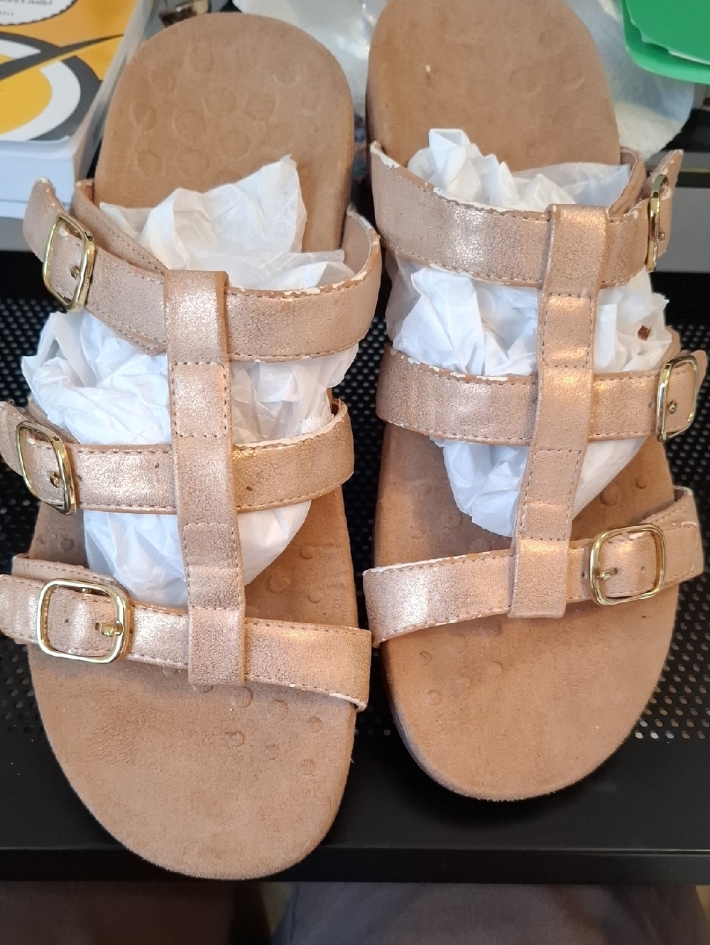 Vionic 'Misa' Rose Gold Slide Sandal Size 8